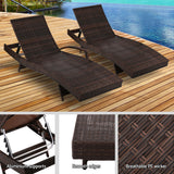 NNEDSZ Outdoor Sun Lounge Setting Wicker Lounger Day Bed Rattan Patio Furniture Brown