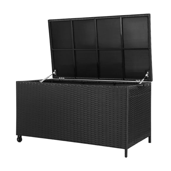 NNEDSZ 320L Outdoor Wicker Storage Box - Black