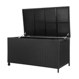 NNEDSZ 320L Outdoor Wicker Storage Box - Black
