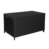 NNEDSZ 320L Outdoor Wicker Storage Box - Black