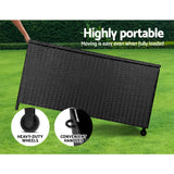 NNEDSZ 320L Outdoor Wicker Storage Box - Black