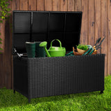 NNEDSZ 320L Outdoor Wicker Storage Box - Black