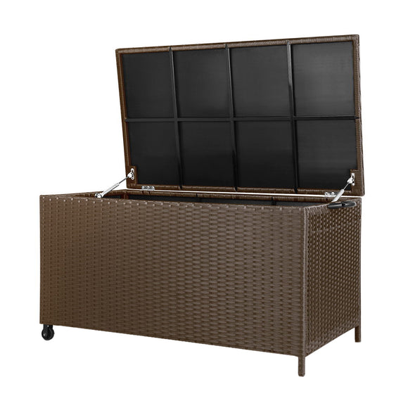 NNEDSZ 320L Outdoor Wicker Storage Box - Brown