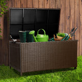 NNEDSZ 320L Outdoor Wicker Storage Box - Brown
