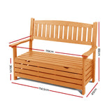 NNEDSZ Outdoor Storage Bench Box Wooden Garden Chair 2 Seat Timber Furniture