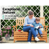 NNEDSZ Outdoor Storage Bench Box Wooden Garden Chair 2 Seat Timber Furniture