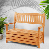 NNEDSZ Outdoor Storage Bench Box Wooden Garden Chair 2 Seat Timber Furniture
