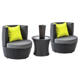 NNEDSZ 4 Piece PE Wicker Outdoor Set - Black