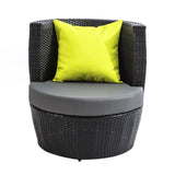NNEDSZ 4 Piece PE Wicker Outdoor Set - Black