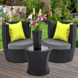 NNEDSZ 4 Piece PE Wicker Outdoor Set - Black