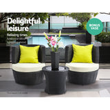 NNEDSZ 4 Piece PE Wicker Outdoor Set - Black