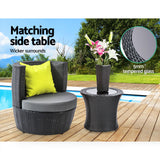 NNEDSZ 4 Piece PE Wicker Outdoor Set - Black