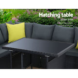 NNEDSZ Outdoor Furniture Patio Set Dining Sofa Table Chair Lounge Wicker Garden Black