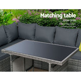 NNEDSZ Outdoor Furniture Patio Set Dining Sofa Table Chair Lounge Garden Wicker Grey