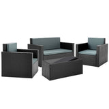 NNEDSZ 4 Piece Outdoor Wicker Furniture Set - Black