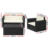 NNEDSZ 4 Piece Outdoor Wicker Furniture Set - Black