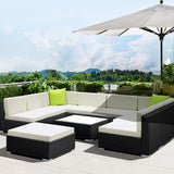 NNEDSZ 10PC Sofa Set with Storage Cover Outdoor Furniture Wicker