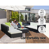 NNEDSZ 11PC Sofa Set with Storage Cover Outdoor Furniture Wicker