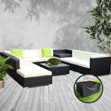 NNEDSZ 11PC Sofa Set with Storage Cover Outdoor Furniture Wicker