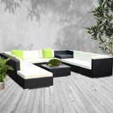 NNEDSZ 11PC Outdoor Furniture Sofa Set Wicker Garden Patio Lounge