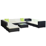 NNEDSZ 12PC Outdoor Furniture Sofa Set Wicker Garden Patio Lounge