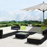 NNEDSZ 12PC Outdoor Furniture Sofa Set Wicker Garden Patio Lounge