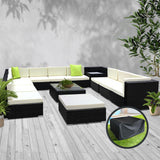 NNEDSZ 13PC Sofa Set with Storage Cover Outdoor Furniture Wicker