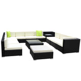 NNEDSZ 13PC Outdoor Furniture Sofa Set Wicker Garden Patio Lounge