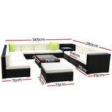 NNEDSZ 13PC Outdoor Furniture Sofa Set Wicker Garden Patio Lounge