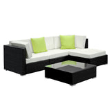 NNEDSZ 5PC Sofa Set with Storage Cover Outdoor Furniture Wicker
