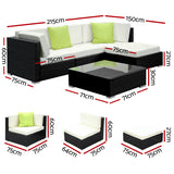 NNEDSZ 5PC Sofa Set with Storage Cover Outdoor Furniture Wicker