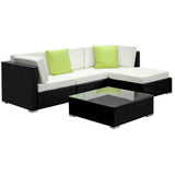 NNEDSZ 5PC Sofa Set with Storage Cover Outdoor Furniture Wicker