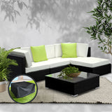 NNEDSZ 5PC Sofa Set with Storage Cover Outdoor Furniture Wicker