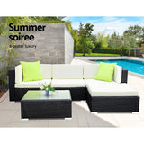 NNEDSZ 5PC Outdoor Furniture Sofa Set Wicker Garden Patio Pool Lounge