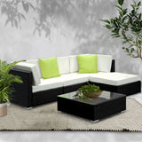 NNEDSZ 5PC Outdoor Furniture Sofa Set Wicker Garden Patio Pool Lounge