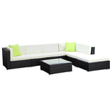 NNEDSZ 7PC Outdoor Furniture Sofa Set Wicker Garden Patio Pool Lounge