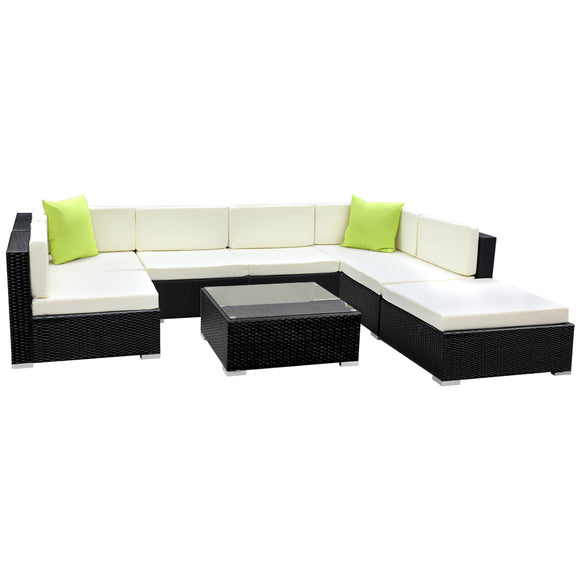 NNEDSZ 8PC Sofa Set with Storage Cover Outdoor Furniture Wicker