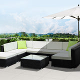 NNEDSZ 8PC Sofa Set with Storage Cover Outdoor Furniture Wicker