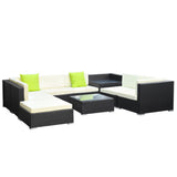 NNEDSZ 9PC Sofa Set with Storage Cover Outdoor Furniture Wicker
