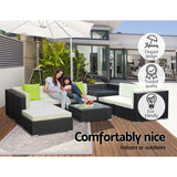 NNEDSZ 9PC Sofa Set with Storage Cover Outdoor Furniture Wicker