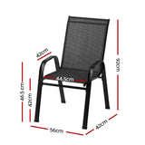 NNEDSZ 2X Outdoor Stackable Chairs Lounge Chair Bistro Set Patio Furniture