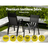 NNEDSZ 2X Outdoor Stackable Chairs Lounge Chair Bistro Set Patio Furniture