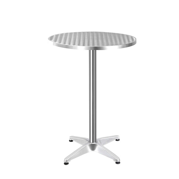 NNEDSZ Aluminium Adjustable Round Bar Table - Silver