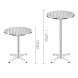 NNEDSZ Aluminium Adjustable Round Bar Table - Silver