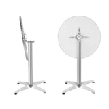 NNEDSZ Aluminium Adjustable Round Bar Table - Silver