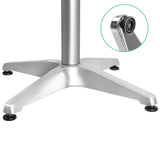 NNEDSZ Aluminium Adjustable Round Bar Table - Silver