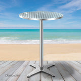 NNEDSZ Aluminium Adjustable Round Bar Table - Silver