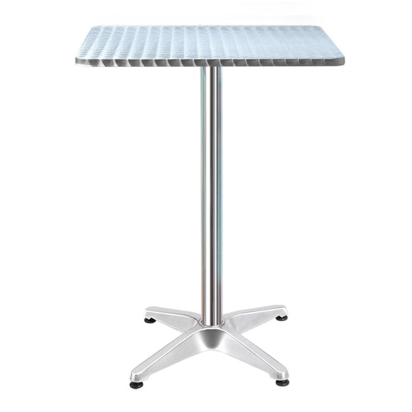 NNEDSZ Bar Table Outdoor Furniture Adjustable Aluminium Pub Cafe Indoor Square Gardeon