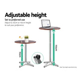 NNEDSZ Outdoor Bistro Set Bar Table Stools Adjustable Aluminium Cafe 3PC Wood