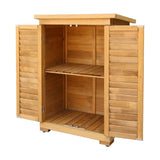 NNEDSZ Portable Wooden Garden Storage Cabinet